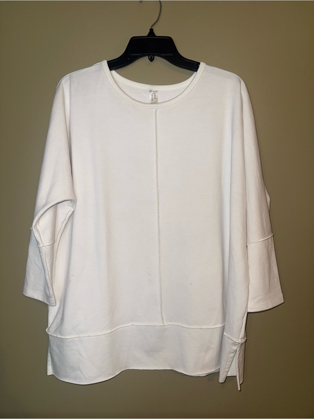 Spanx Perfect Length Dolman 3/4 Sleeve Top - White - Medium Womens